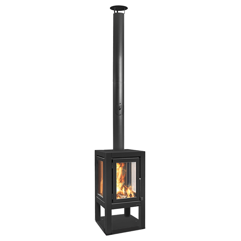 QUARUBA XXL Terrassenkamin Edelstahl schwarz