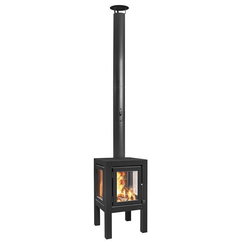 QUARUBA XL Terrassenkamin Edelstahl schwarz